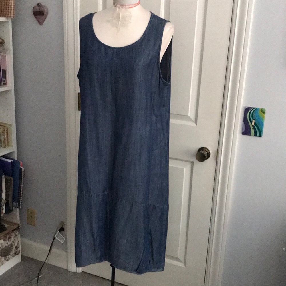 Niche denim tencel dress